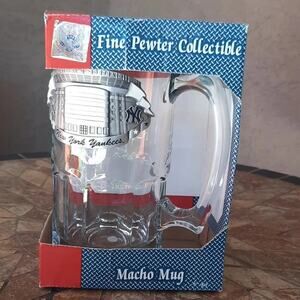 New York Yankees Baseball Macho Mug Pewter Collectible Yankee Stadium 8"…
